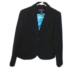 Jones New York Signature 6p 100% Wool Black Blazer Jacket 6 Petite Classic